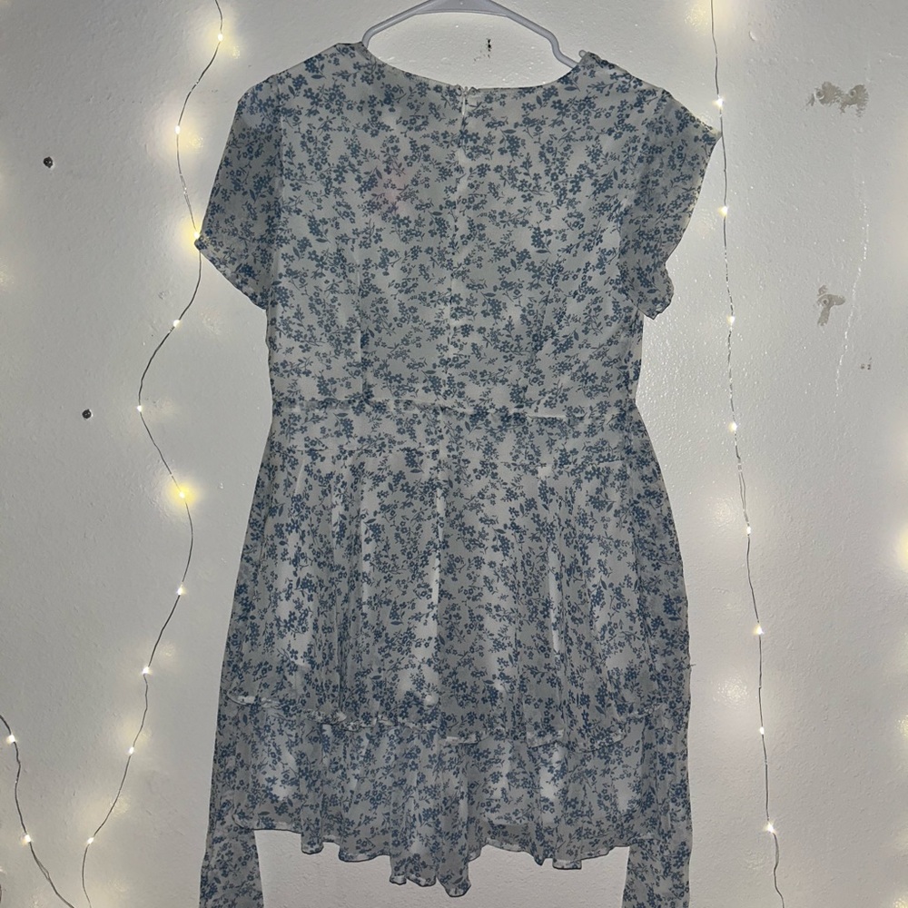 blue rain blue and white romper dress - Picture 4 of 5